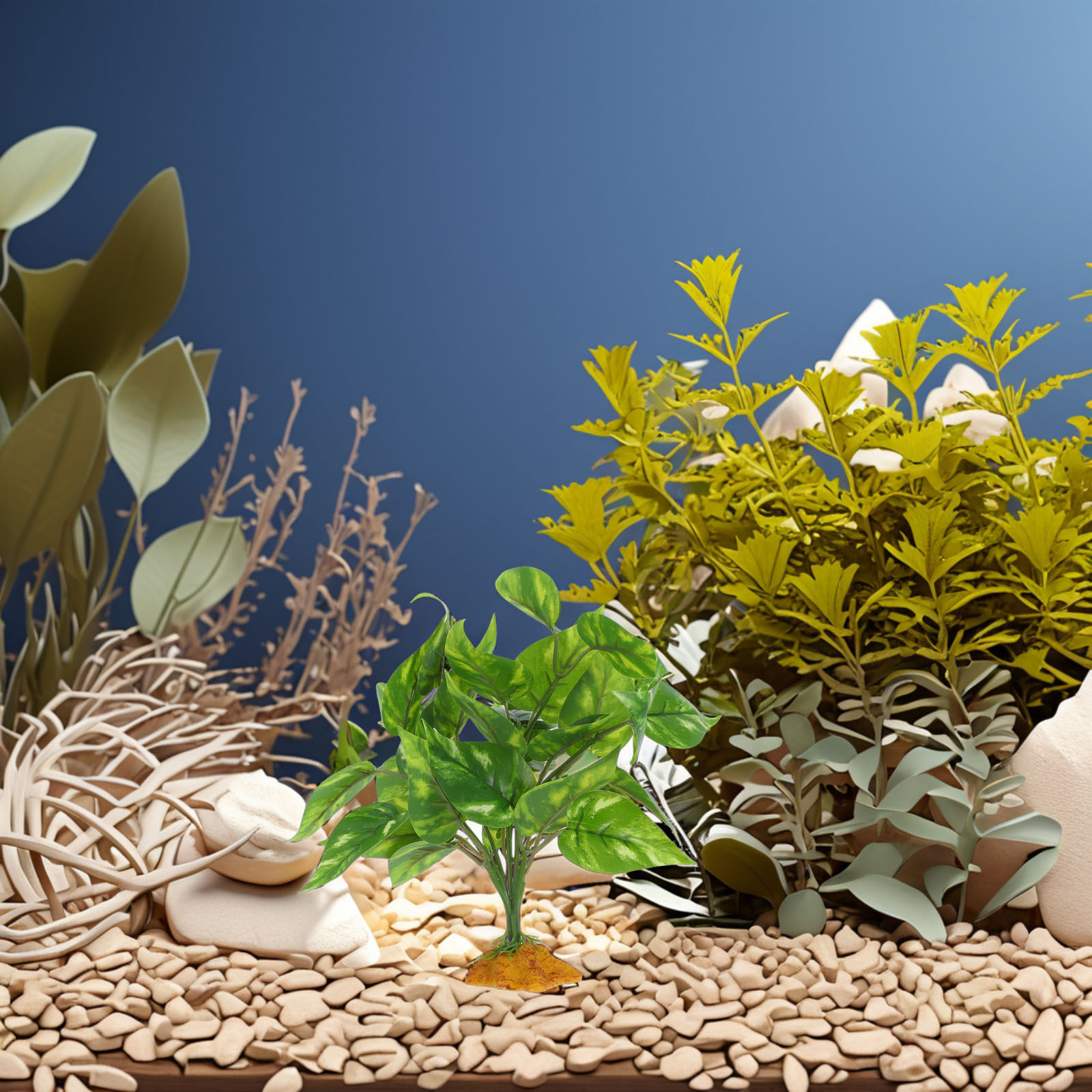 Planted Aquarium Bowl - Tanaman Buatan Realistis, Aman, dan Tidak