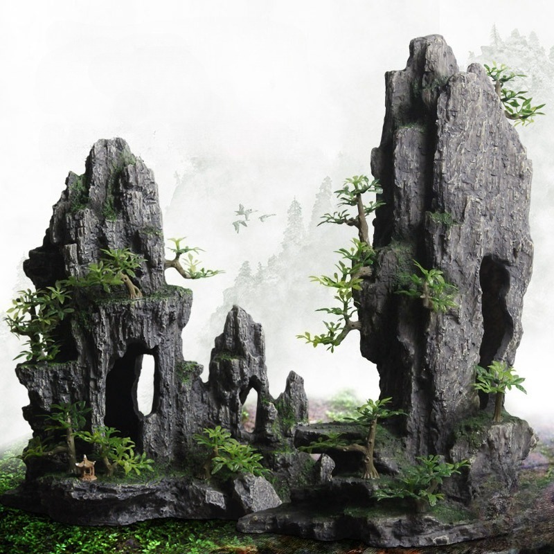 Aquarium Plant Root Tabs - Set Ornamen Gua Batu Dekorasi Akuarium,
